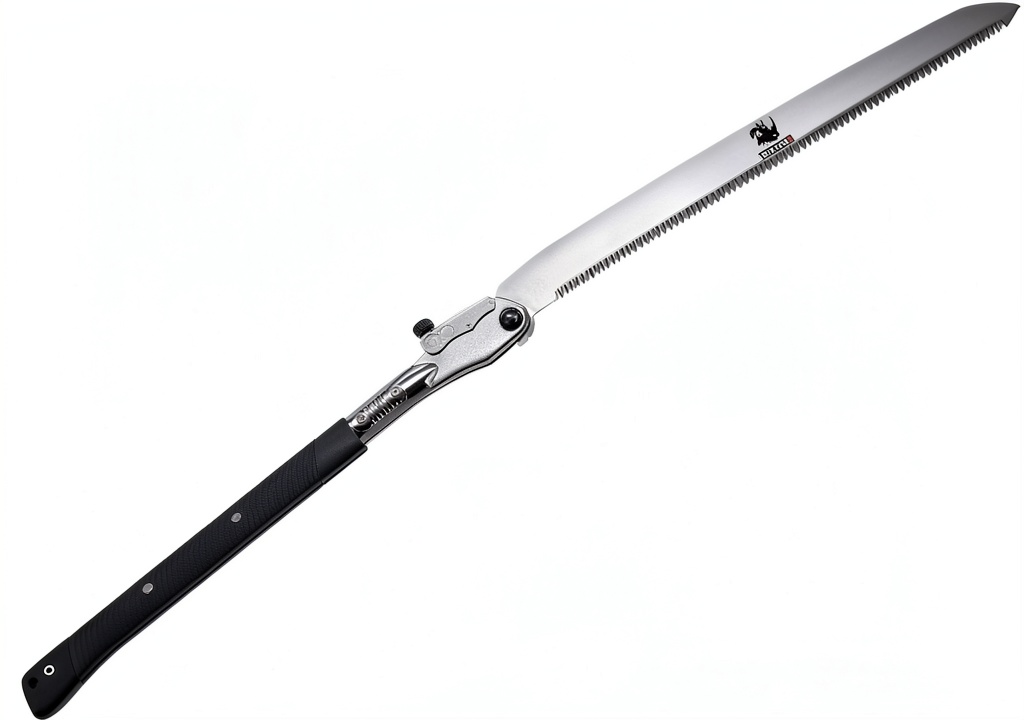 HUNKENR hand pruning saw being used to trim a garden tree