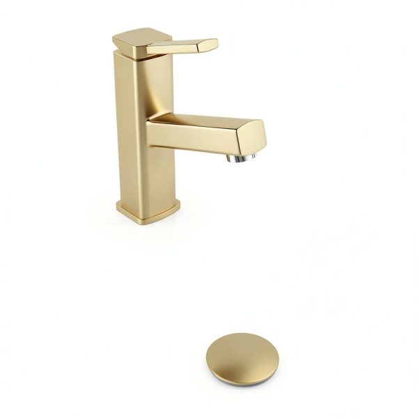 Bathroom Pop up Drain HEROBAI Brushed Gold Sink Strainer No Overflow-5
