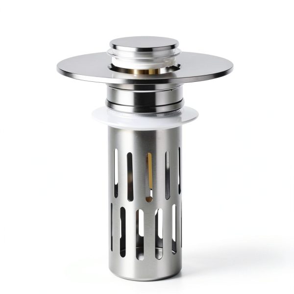 Bathroom Sink Stopper Nevellir 2‑Pack Universal Pop‑Up Chrome Brass-1