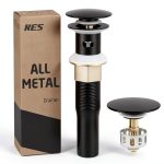 Bathroom Sink Drain KES Pop Up Black Stainless-0